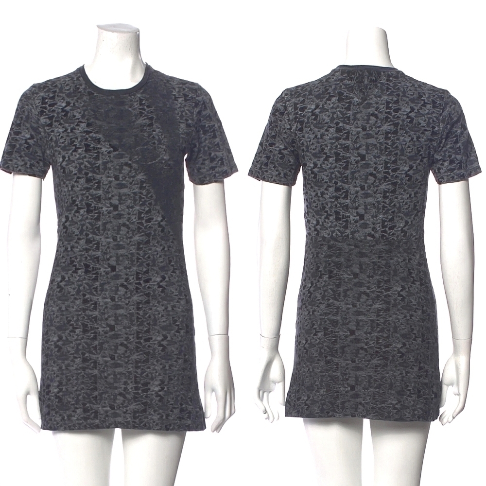 Theyskens' Theory Velvet Burnout Mini Dress In Distressed Black Size Small